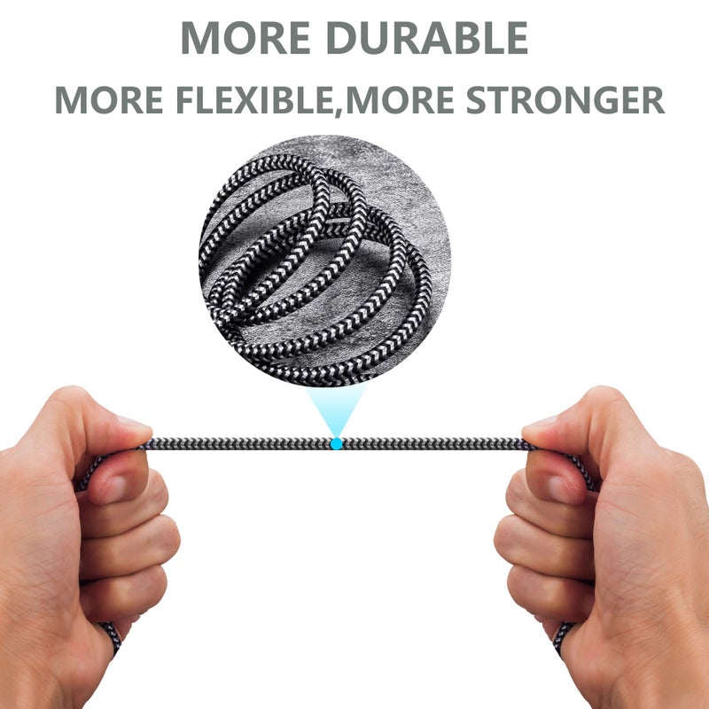 MORELECS Aux Cord 20ft, 3.5mm Audio Cable - Nylon Braided 3.5mm Male to Male AUX Cable Cord for Car, Headphones, Home Stereos, Speaker - Image 4